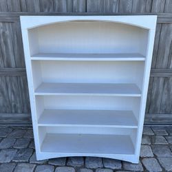 Painted White Wood Bookcase 