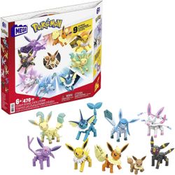 MEGA Pokémon Building Toys Set Every Eevee Evolution with 470 Pieces