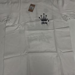 White Stussy Regal Crown Pigment Dyed T-Shirt