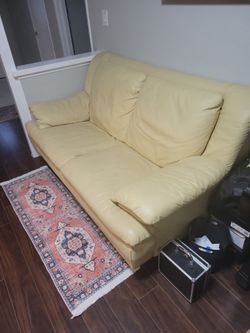 Two Love Seat White Leather Couch