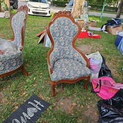 Antique Victorian 2 Chairs And Sofa