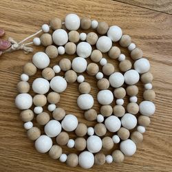 Farmhouse Wood Bead Garland