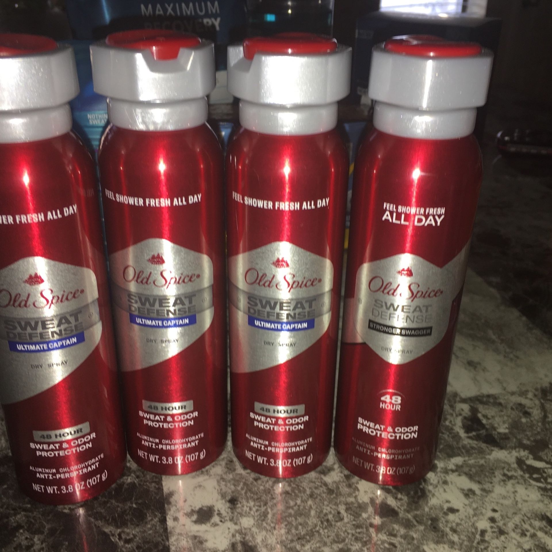 NIB Bundle of 4 Old Spice Sweat Defense 48 Hour Dry Sprays