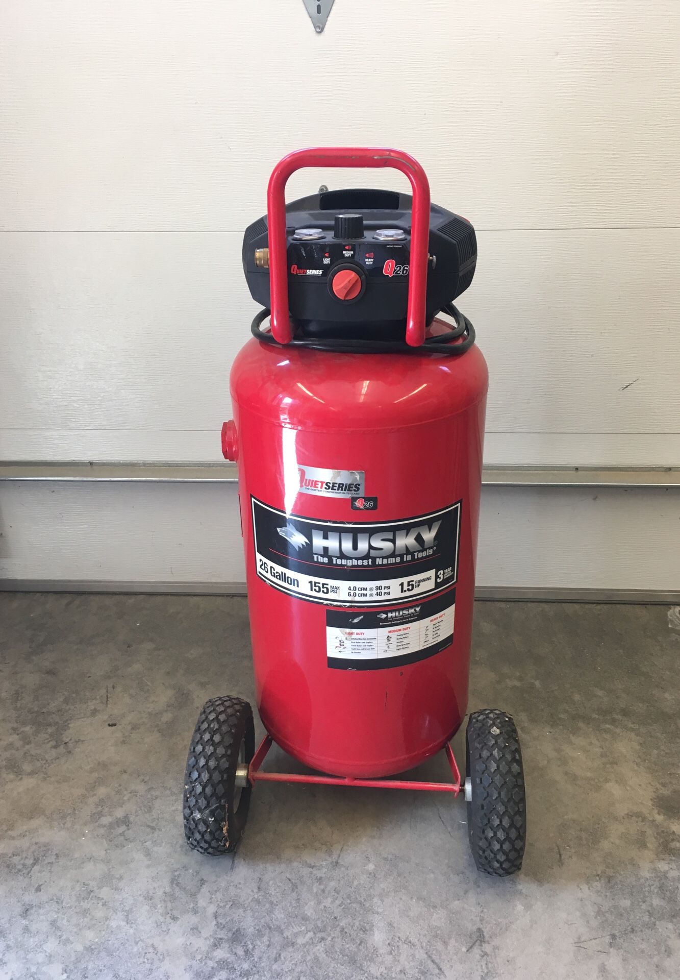 Husky 26 gallon air compressor