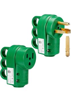 NEMA 6-50 Welder Plug & Connector Set, 50 Amp 3-Prong 250 Volt Heavy Duty 2-in-1 6-50P/6-30P Male Plug and 6-50R Female Receptacle with Easy Unplug De