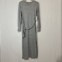 Topshop Women’s Long Sleeve Maxi Slit Sweater Dress Grey Size 4 NWT FLAW