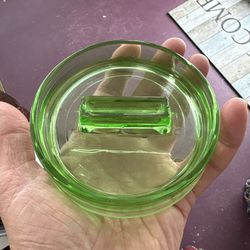 1930s uranium depression, glass ashtray with match book holder