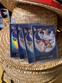 One piece luffy dodger sealed baseball card and hat