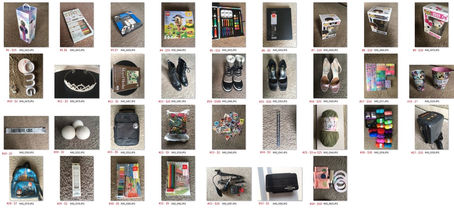 Art Supplies, Yarn, Karoake, Figurines