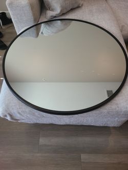 Large Round Wall Mirror Black Frame
