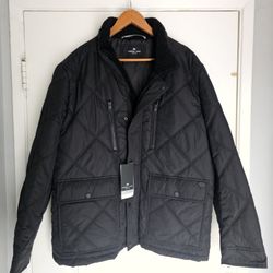 Men's Andrew Marc Quilted Black Jacket Sherpa Xl