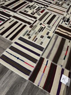 Rare New ikea Silkeborg Woolen Area Rug Patchwork Print 8’2” x 9’10”  Big Wool Rug Oriental Print Multicolor