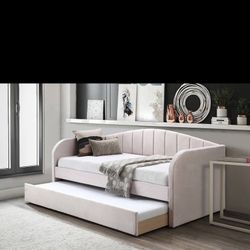 Twin Twin Pink Daybed With Ortho Mattress Included!!
