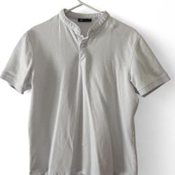 ZARA White Short Sleeve Shirt – Size L