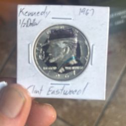 Silver 1967 40% Kennedy Half Dollar Clint Eastwood Western Cowboy Dollar Hobo 