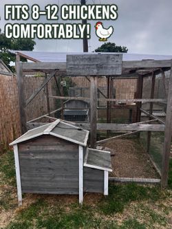 Large Chicken Coop & Run Setup – 7’ x 8’ Enclosed Run – Great for Backyard Flock