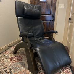 Like New Solid Wooden And Real Leather Recliner Chair 