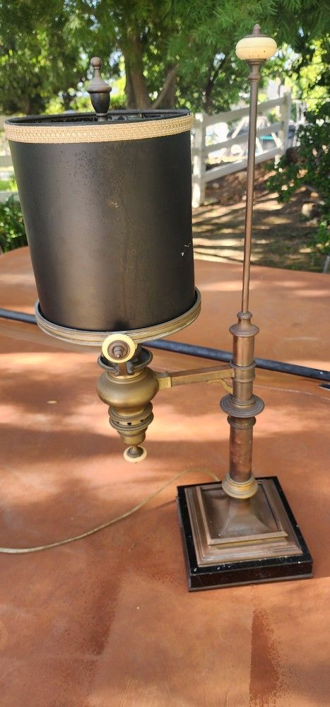 Antique Industrial Lamp with Marble Bottom