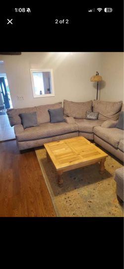 Gray Fabric L-Shaped Sectional Sofa