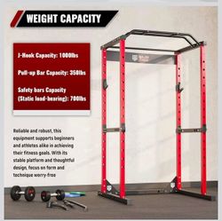 Major Fitness Power Cage, F16 Squat Rack All-in-One 1200lbs Capacity Power Rack with Attachment for Home Gym