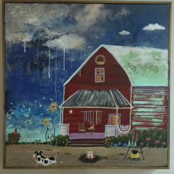 Rustic Farmhouse Painting 33" by 33"