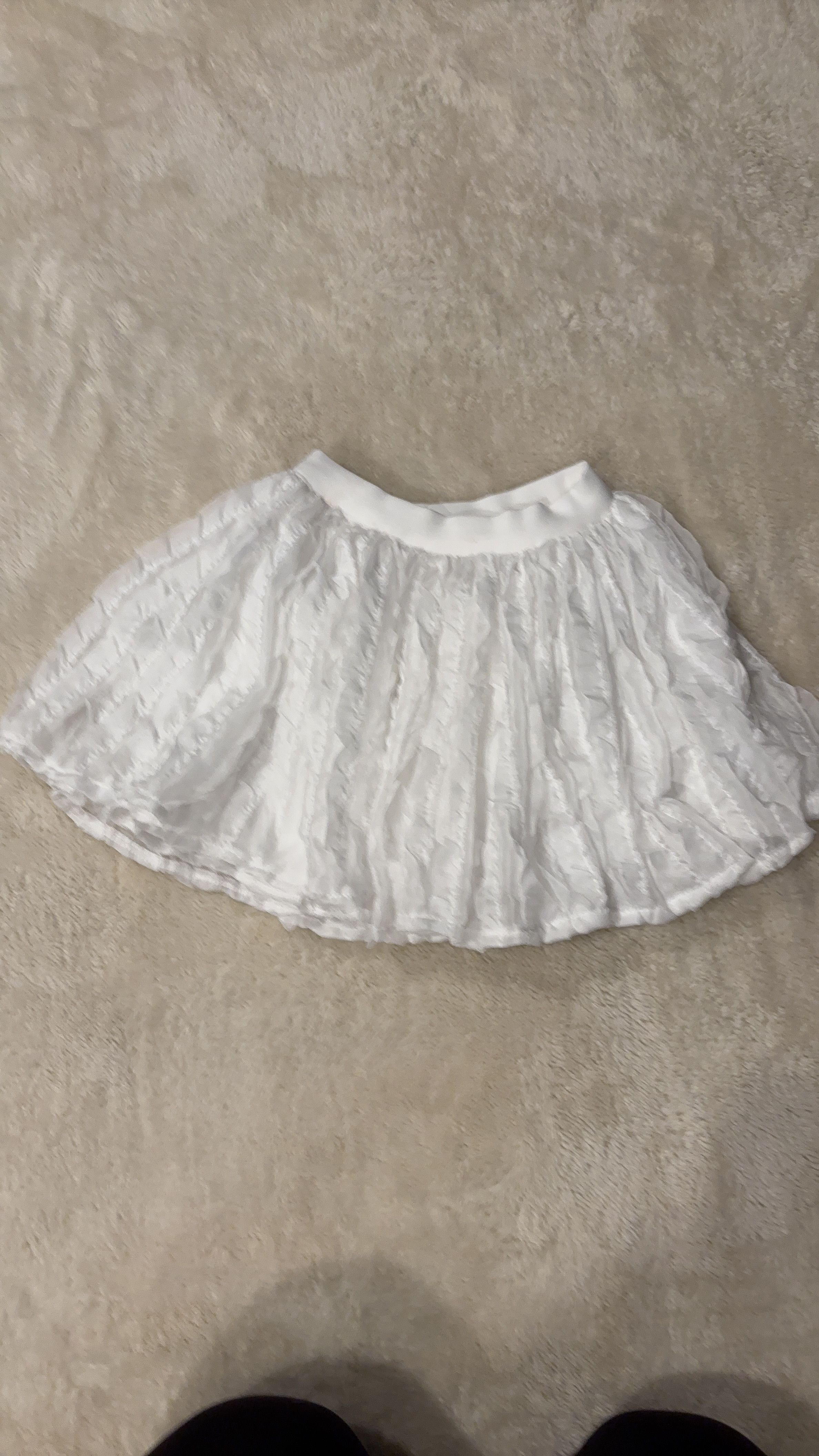 White Flowy Tutu Skirt for toddler girl.
