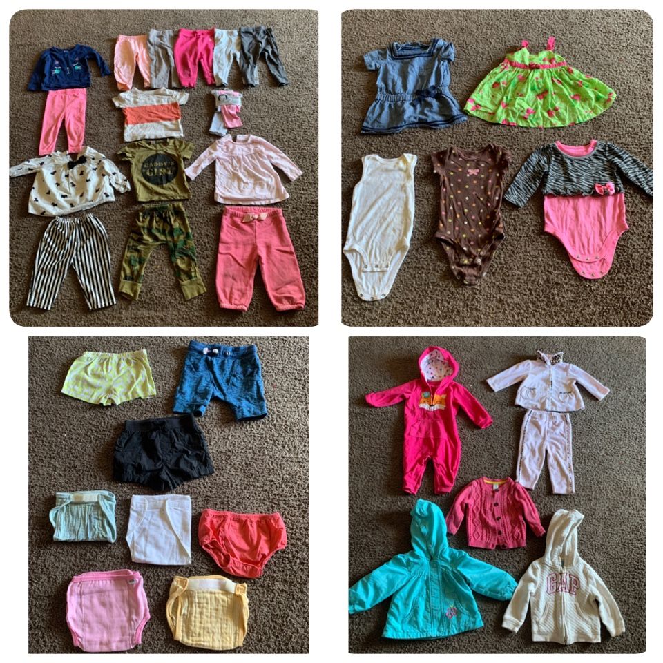 Girl Baby Summer/winter Clothes lot for 12 months and cloth diaper all style