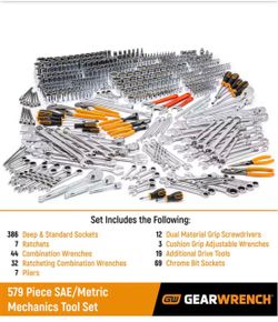 BRAND NEW IN BOX Shop GEARWRENCH 1/4 in., 3/8 in. and 1/2 in. Drive Master Mechanics Tool Set (579-Piece)