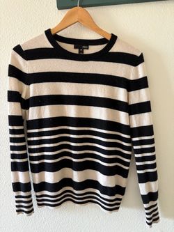 Aqua striped cashmere sweater