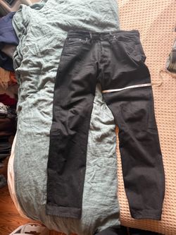 Double black Japanese raw selvedge denim. Size 35