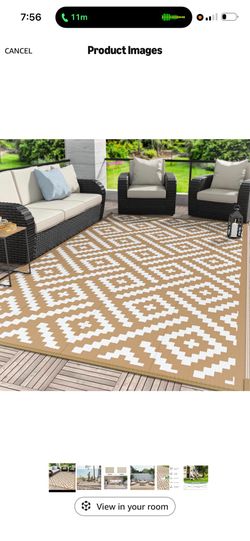 2 side Outdoor Rugs 8x10 Waterproof Plastic Straw Rug