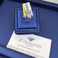 Ring Drop Lab Diamonds And Gold 4 Karat Diamonds 