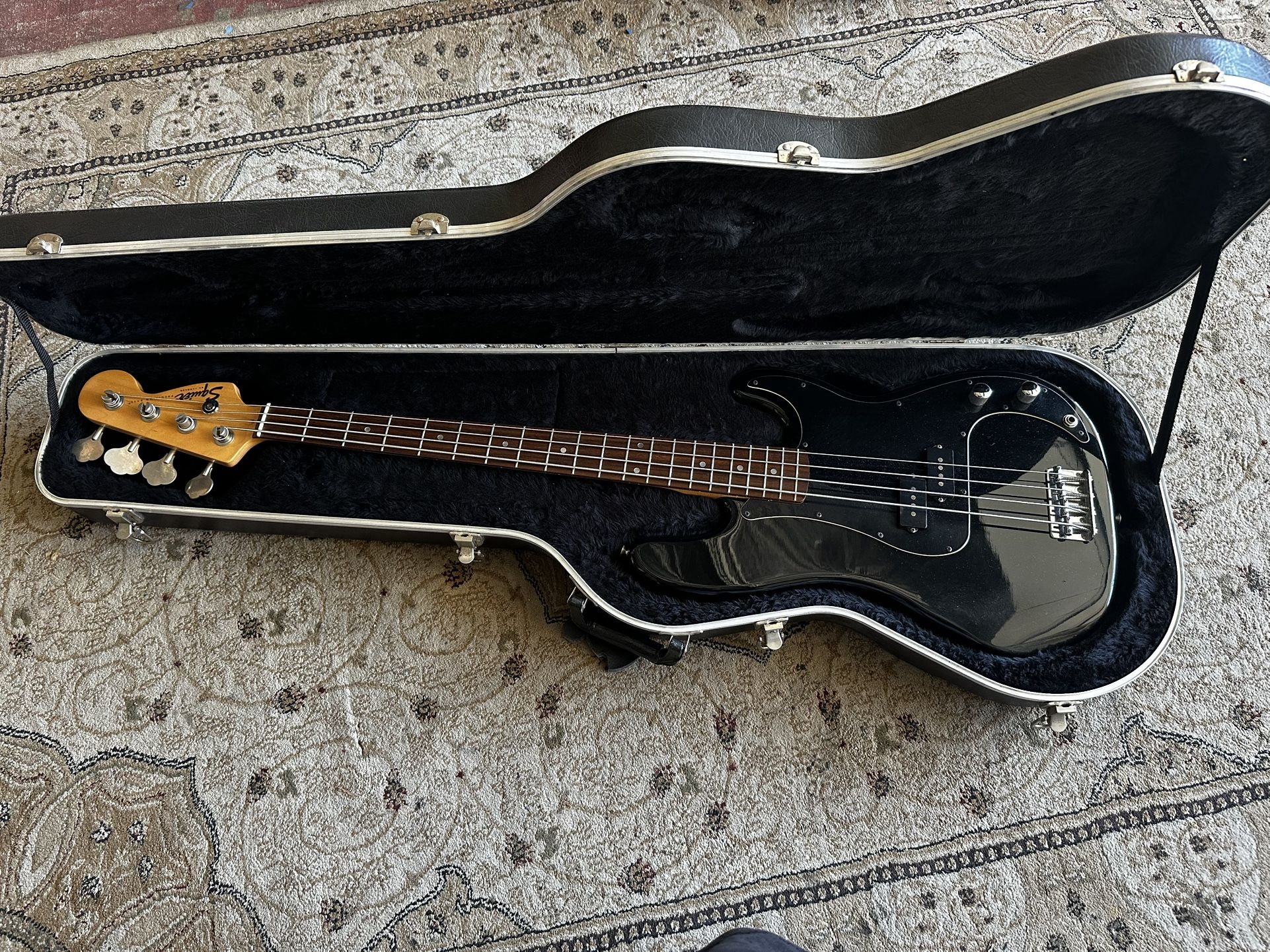 1998 Squier Precision Bass by Fender: Black High Gloss