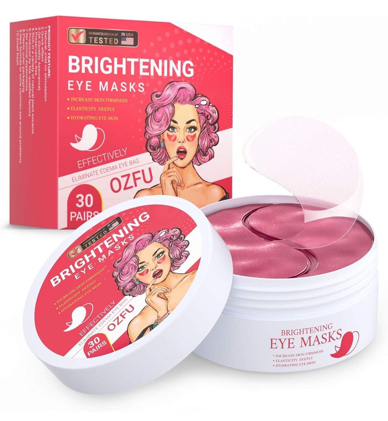 Under Eye Patches (30 Pairs), Brightening Eye Mask for Puffy Eyes, Dark Circles,Bags and Wrinkles with Collagen,Relieves Pressure and Reduces Wrinkles