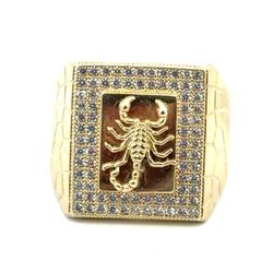 Men’s 10k Yellow Gold CZ Cubic Zirconia Scorpion Ring Size 11 GP3124074