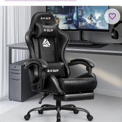 N-GEN Adjustable Reclining Ergonomic Faux Leather Swiveling PC & Racing Gaming Chair with Footrest