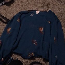 Blue Flower Dress Shirt 