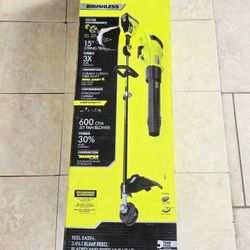 RYOBI 40V HP Brushless Whisper Series Weed Eater String Trimmer and Leaf Blower KIT