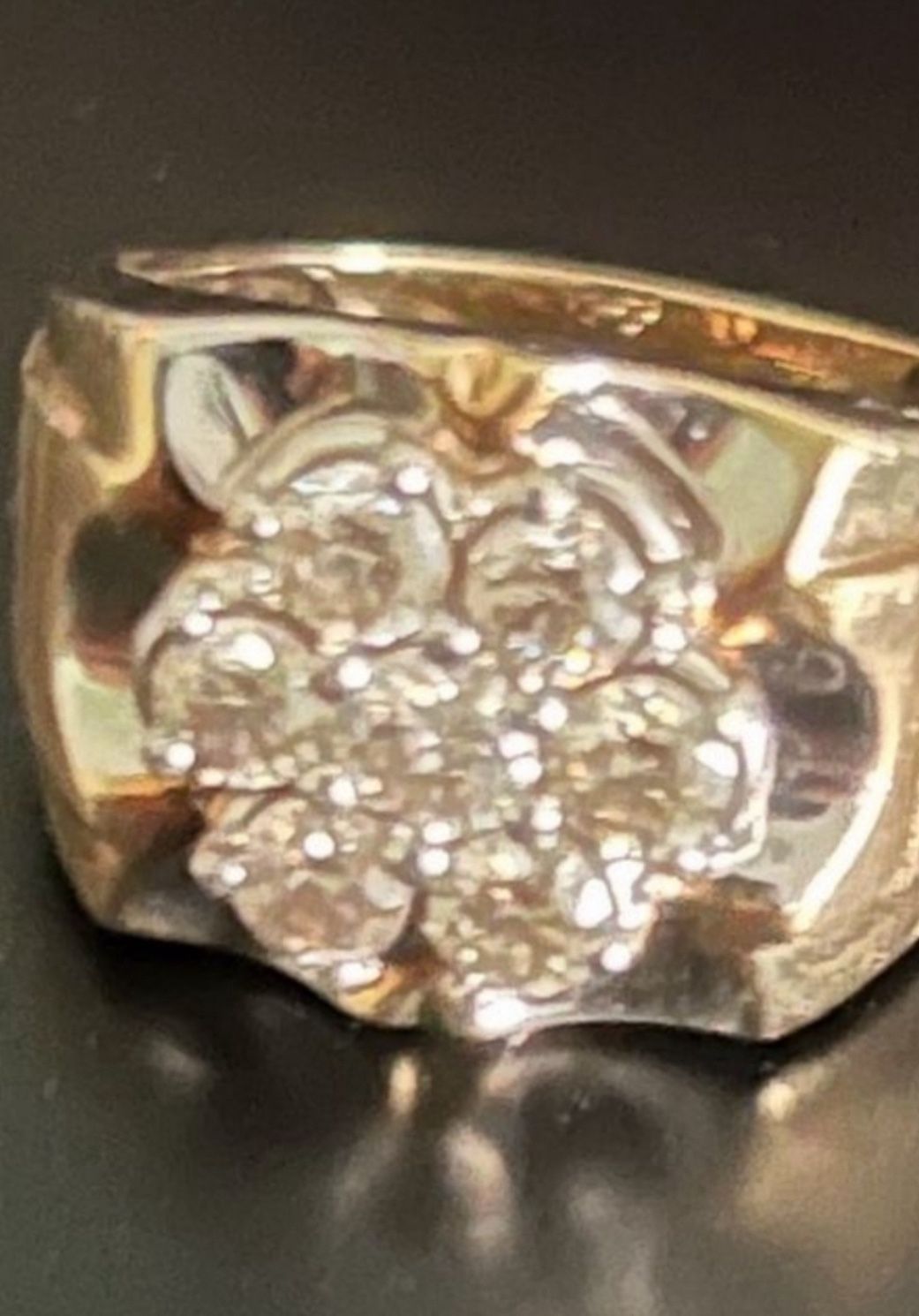 Diamond Cluster Ring Huge 