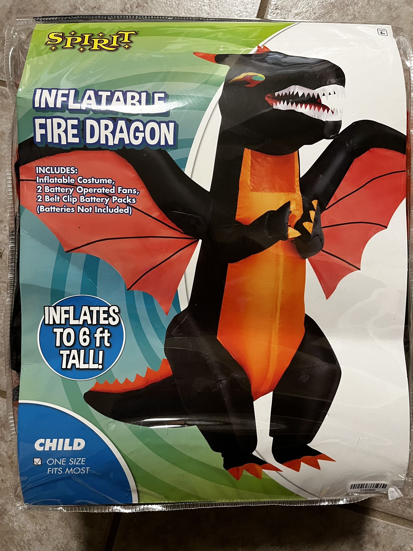 Spirit Halloween inflatable Fire Dragon Child Costume