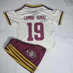 KIDS Spain Away Lamine Yamal #19 Fan Version Soccer Jersey Football Shirt 2026 White