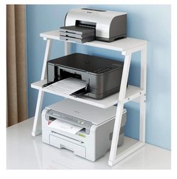 White Printer Stand with Storage Cabinet & Shelf – $35 OBO