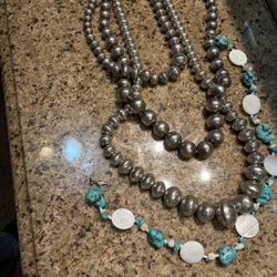 Navajo Silver Vintage Necklaces,signed