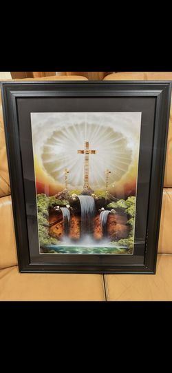 Hand spray Painting Cross Art