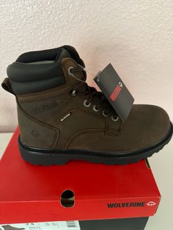 Wolverine Work Boots Brown Leather Lace-Up US size 7.5