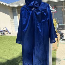 Graduation Blue Cap And Gown