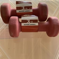 Dumbbell Weights Set 3 Lbs Red 