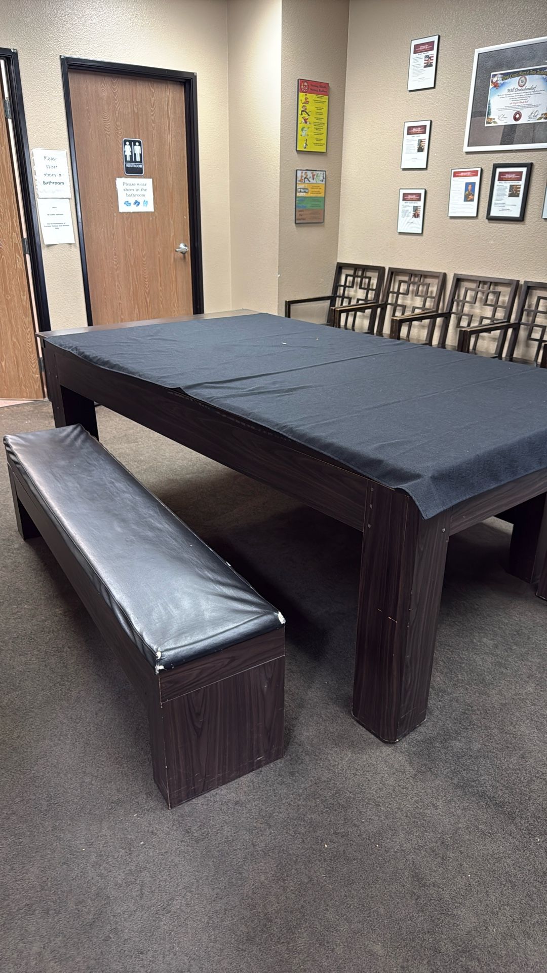 Pool Table With Two Ottomans