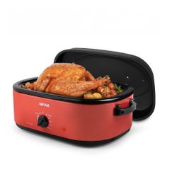 Aroma 18Qt Electric Roaster Oven with High Dome Lid, 8X Bonded Granite Enamel, Red (Model ART-718RH)