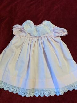 Pink and white girls lace dress size 12months